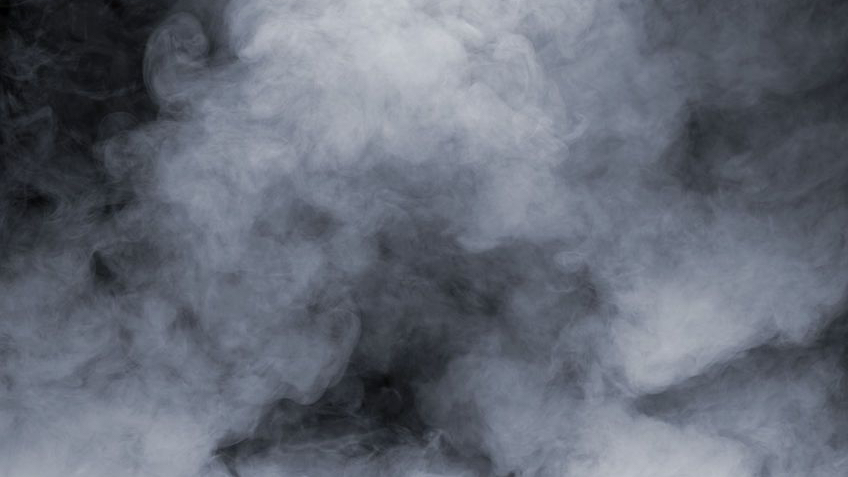 Smoke isolated on black background