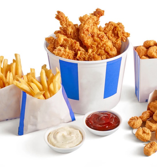 Boneless Buckets Crispy Tenders Popcorn Blue