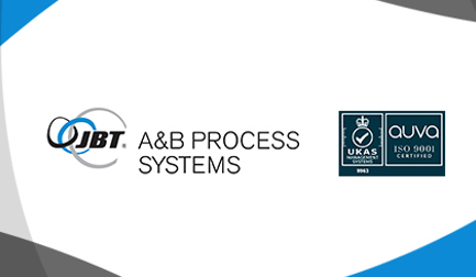 JBT’s A&B Process Systems Receives Global Quality Management Certification